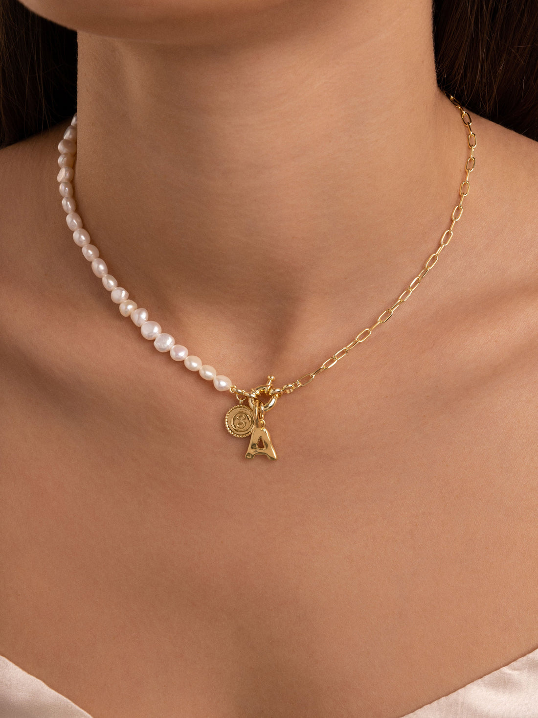 Letter Organic Gold Charm