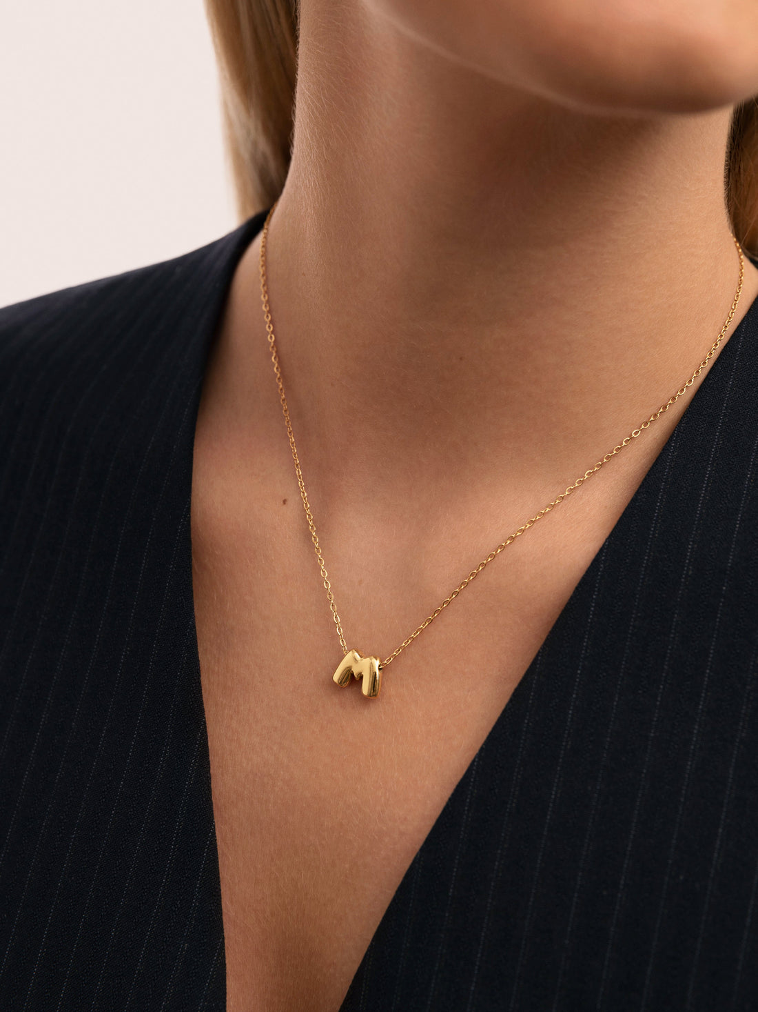 Hailey Letter Personalized Necklace Stainless Steel 18kt Gold Plated
