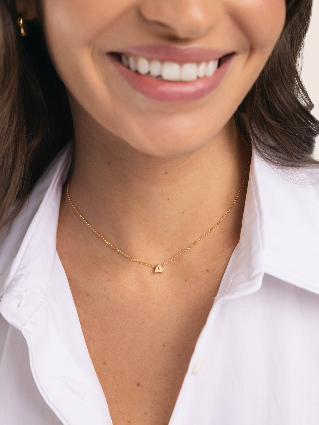 Custom Single Letter Necklace Silver 18kt Gold Plated