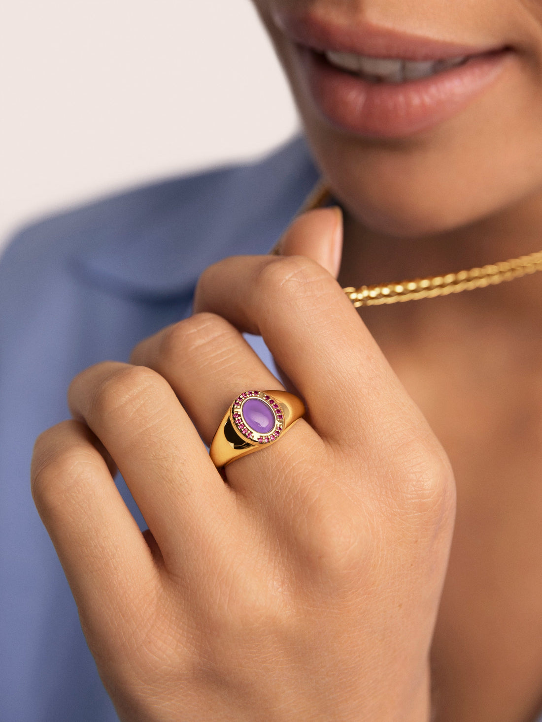 Amanda Violet Ring Gold Plated