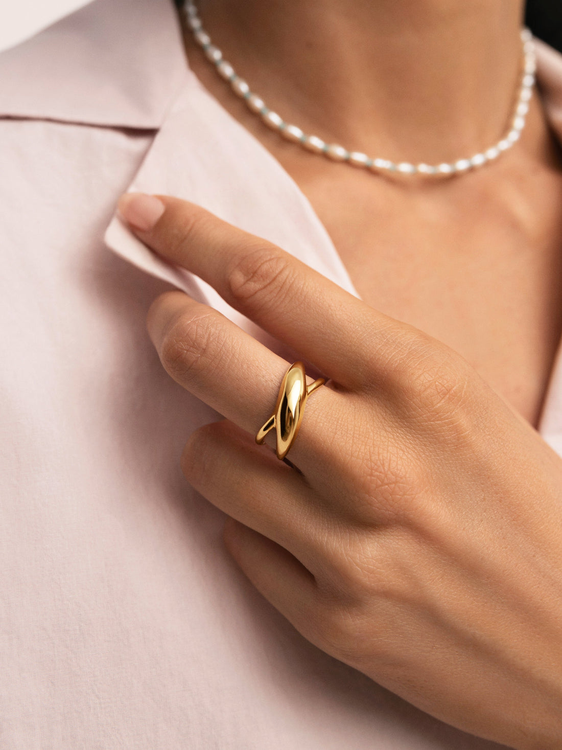 Ariel Stainless Steel Gold Ring