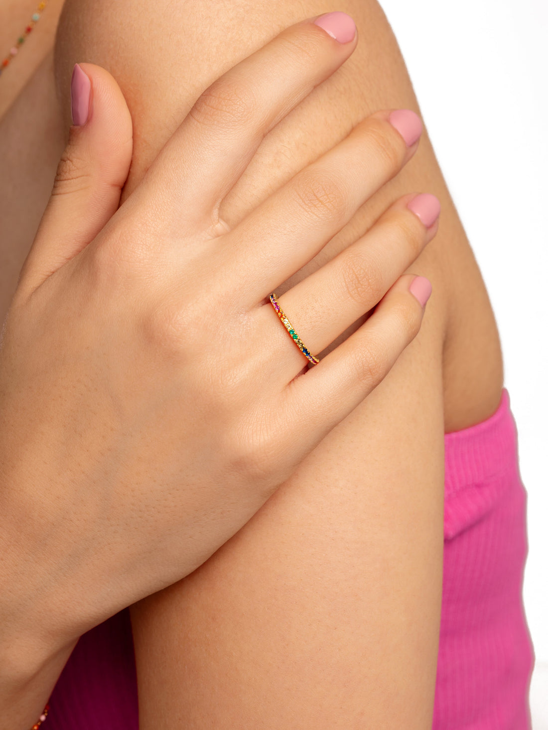 Cleo Colors Silver Ring Gold Plated