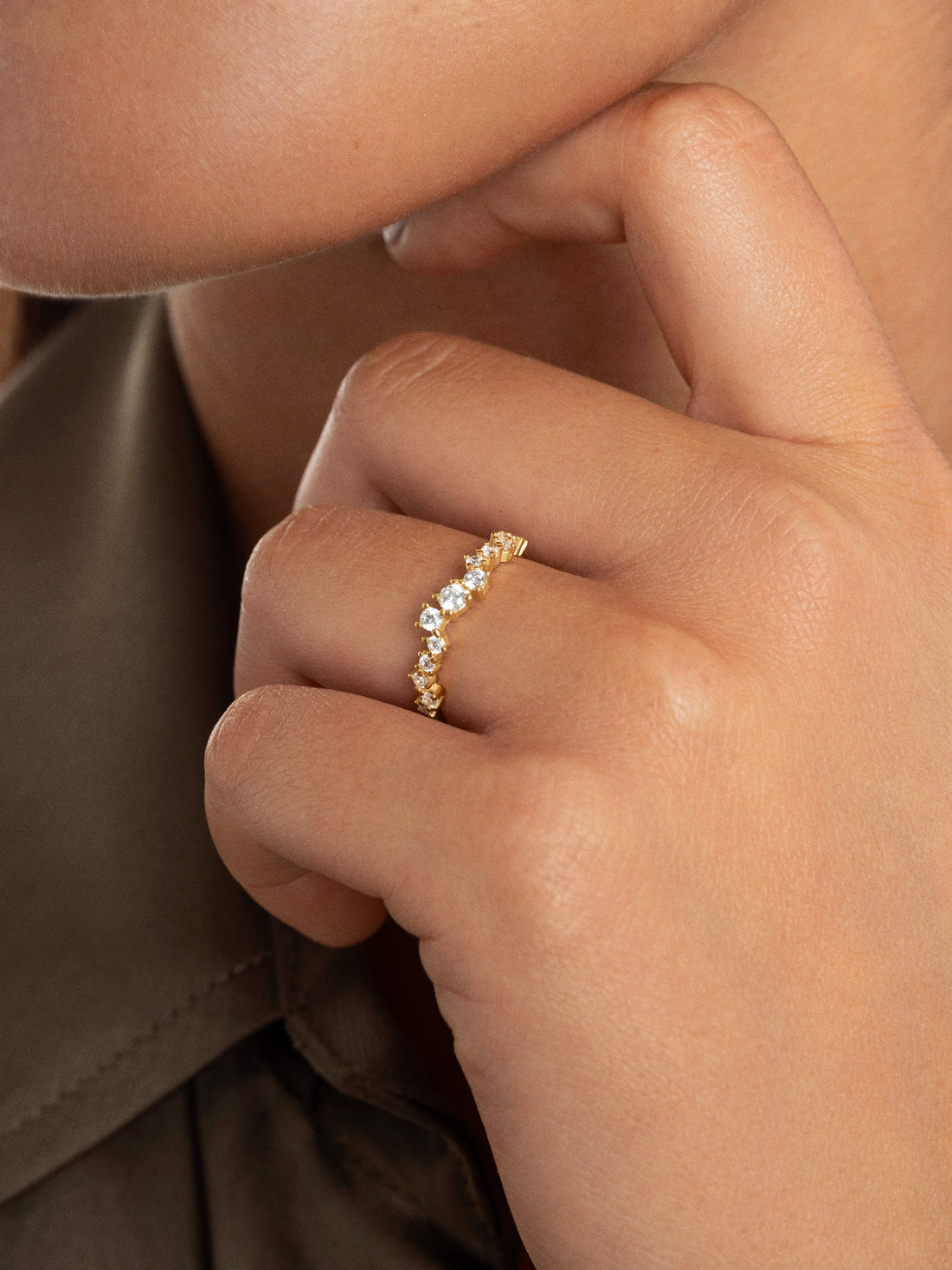 Estellar Ring Silver 18kt Gold Plated