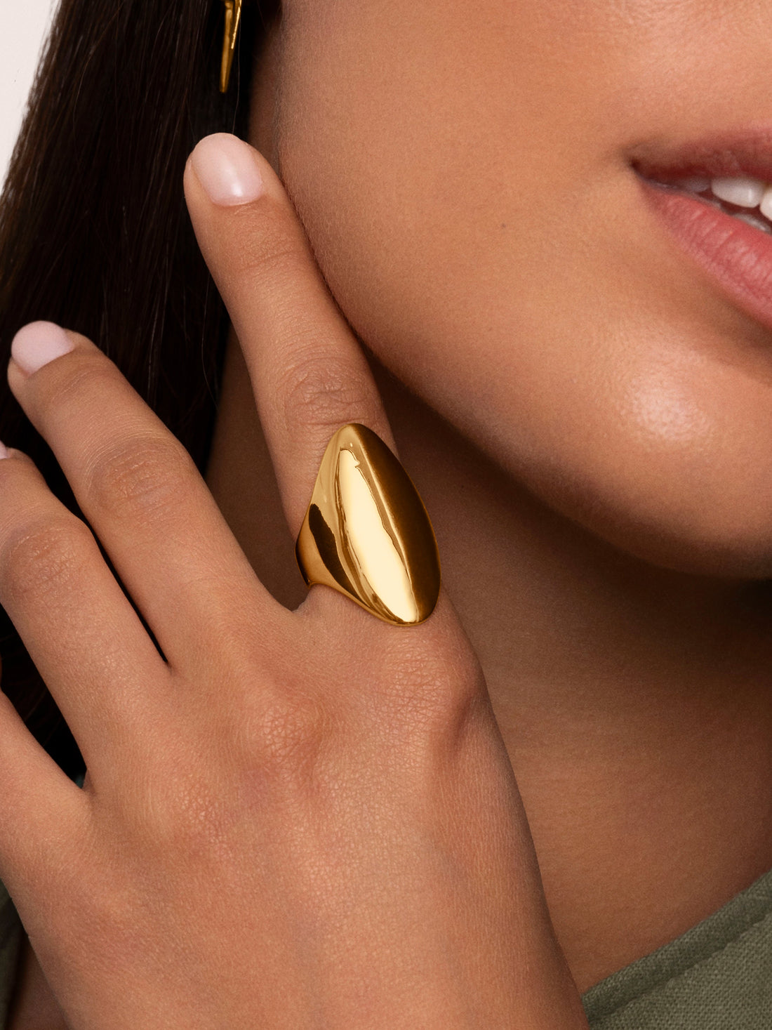 Hippie Stainless Steel Gold Ring