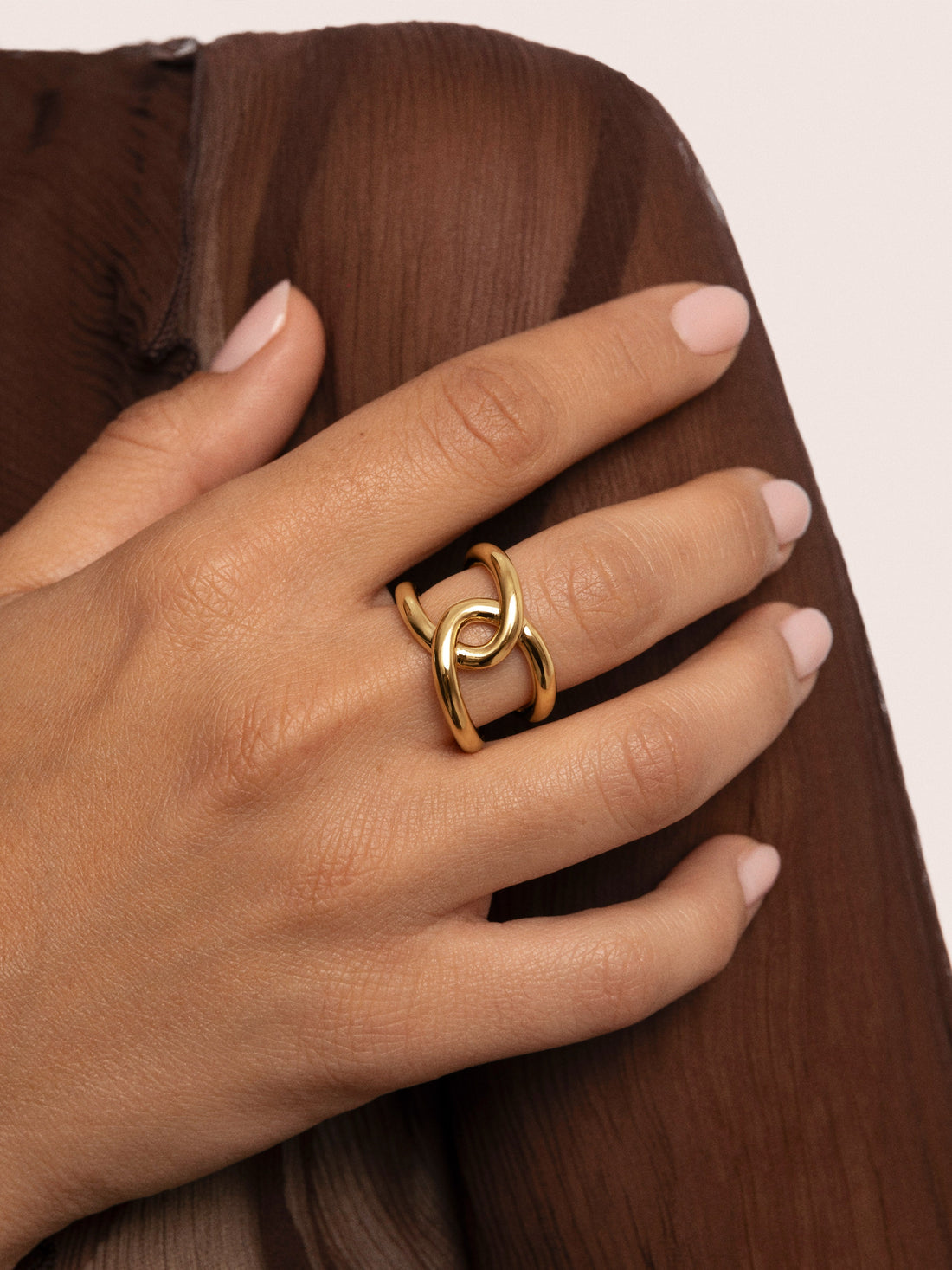 One Link Gold Plated Ring