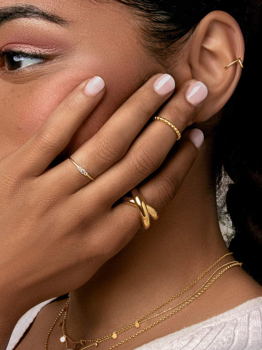 Single Cross Ring Gold Plated