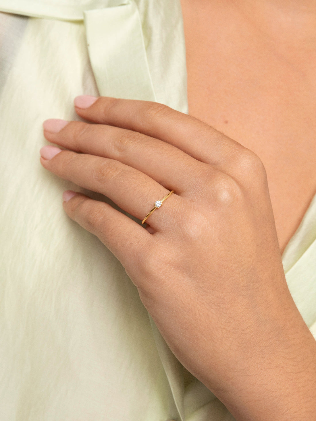 Single Spark Silver Ring with Gold Plating