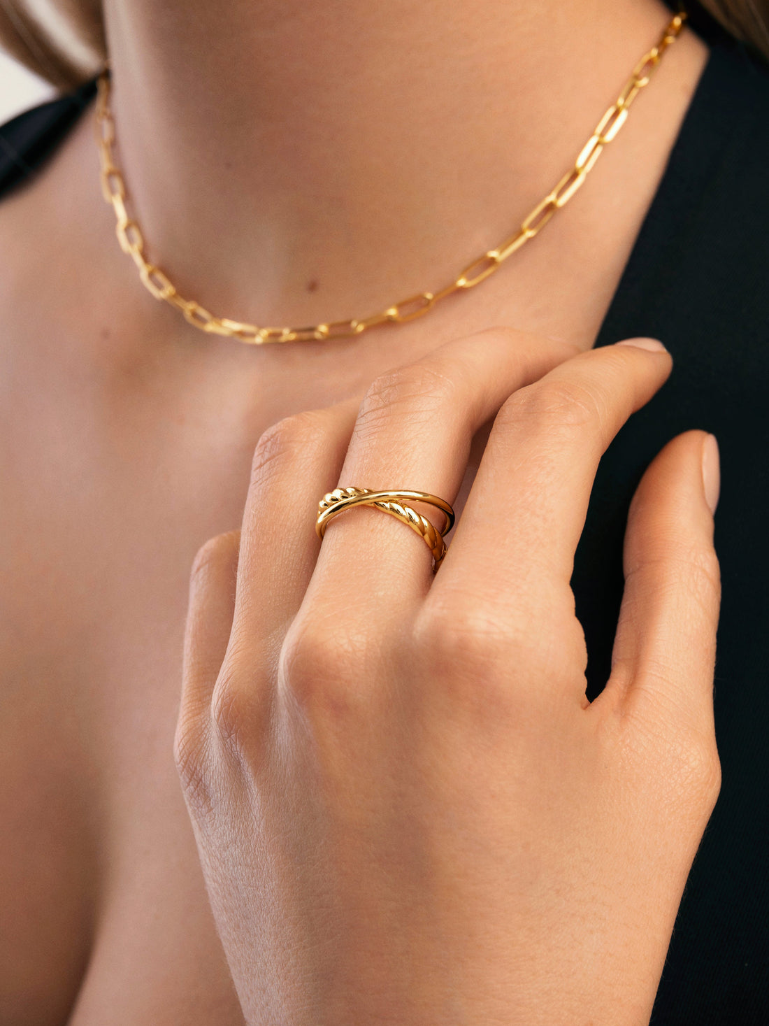 Story Ring Gold Plated Steel