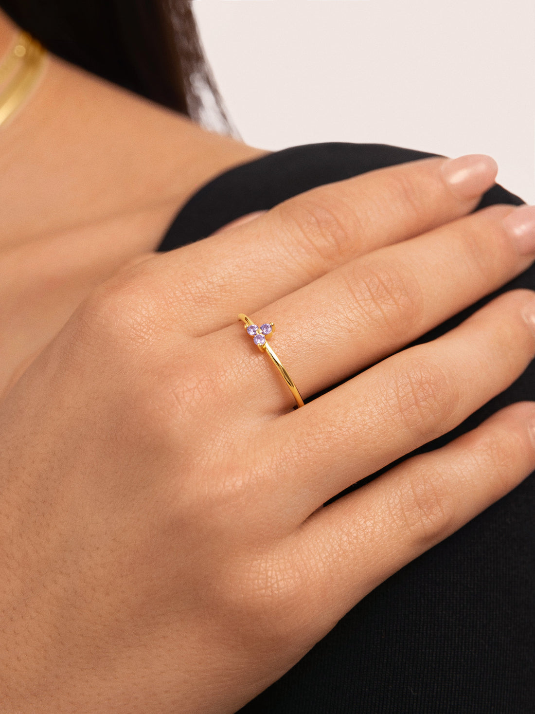 Lavande Clover Ring Silver 18kt Gold Plated