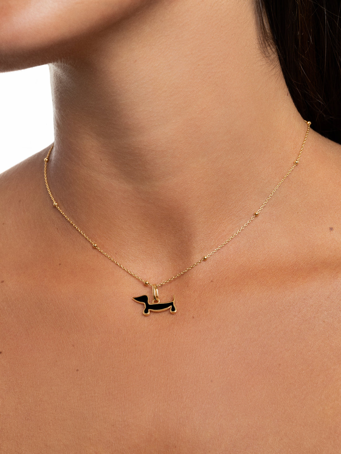Dots Silver Necklace with Gold Plating