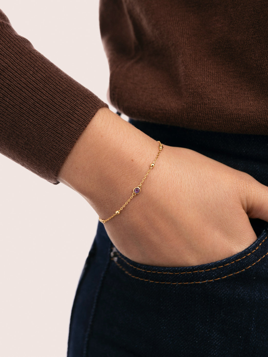 Birthstone Silver Gold Bracelet